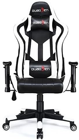 Gaming Chair Racing Style High Back Ergonomic PU Leather Swivel Chair with Headrest &amp Lumbar Support for Home Office(Blue)