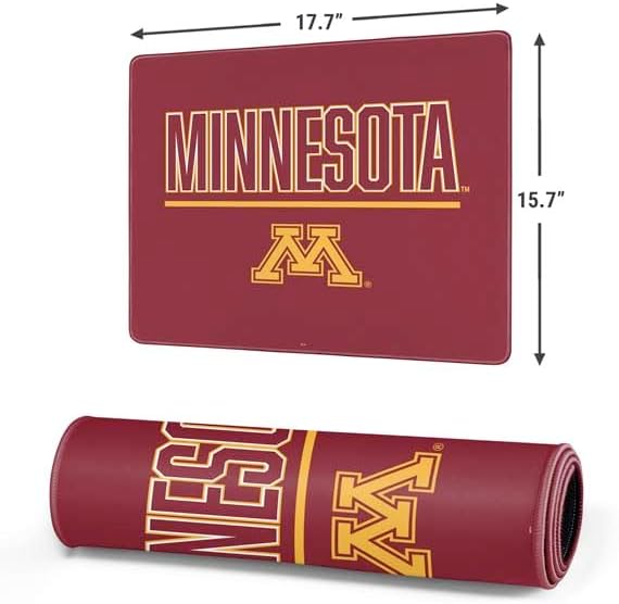 Skinit Medium Gaming Mouse Pad - Officially Licensed Golden Gophers Design with Stitched Edges Waterproof Non-Slip Rubber Base Desk Mat for Keyboard &amp Mouse 17.7 x 15.75 inches