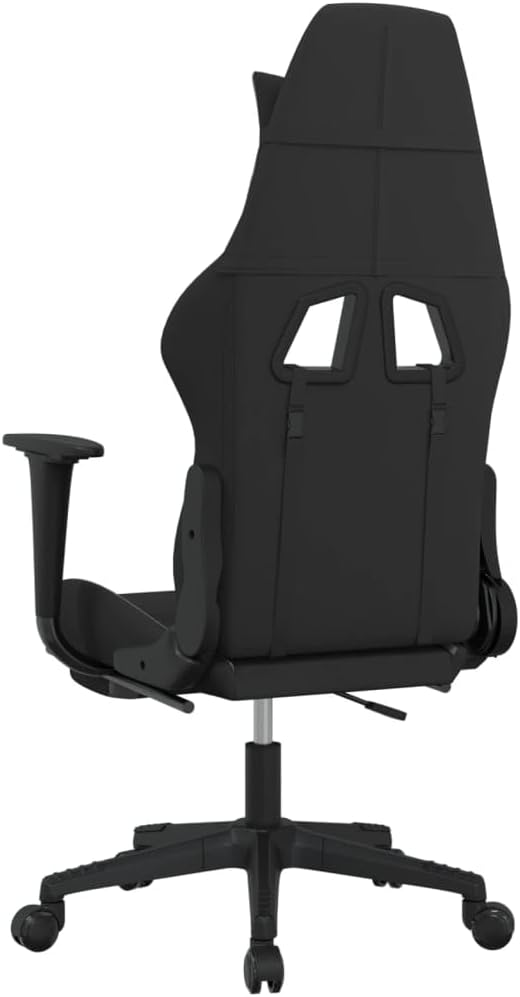 Ergonomic Gaming Chair with Footrest Adjustable Lumbar Support for Comfortable Office Desk Computer Game Reclining Swivel &amp Black Gamer Seat