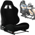 Minneer Dual Lock Slide Racing Seat Load 300 Pounds Adjustable Angle Comfortable Ergonomics Large Tall seat Flight Racing Gaming Chair Fit for Most Racing Simulatior Cockpit On The Market (Black)