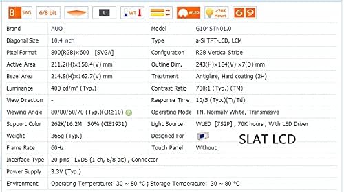 AUO 10.4 Inch LCD Screen G104STN01.0 with Full kit of Driver Board