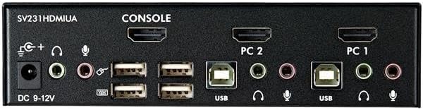StarTech.com 2 Port USB HDMI KVM Switch with Audio and USB 2.0 Hub - 1080p (1920 x 1200) Hotkey Support - Dual Port Keyboard Video Monitor Switch  TAA (SV231HDMIUA)
