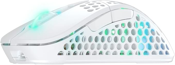 Xtrfy M4 Wireless Wireless Ultra-Light Gaming Mouse Optimised for E-Sports 2.4 GHz RF RGB Lighting Adaptable Ergonomic Right-Handed Mouse Rechargeable White
