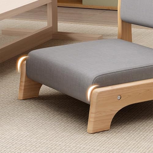 BTZHY Floor Chair Japanese Floor Chair Tatami Meditation Yoga Chair with Backrest Legless Stool Solid Wood Backrest