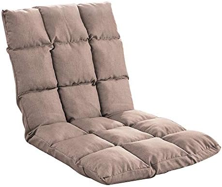 BTZHY Floor Chair Floor Chair Computer Chair Bed with Backrest Removable and Washable Lazy Leisure Sofa 5 Speed Adjustment Folding Floor Chair for Bedroom Bay Window (Color : Yellow)