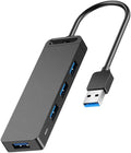 USB Hub Ports High-Speed Data Splitter with Auxiliary Power Input Cable for Accessories Supports Dual SSD Compatible with Mouse Keyboard for Desktop Laptop