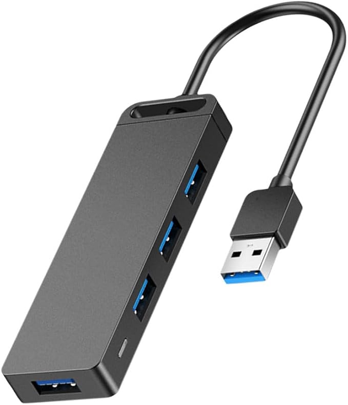 USB Hub Ports High-Speed Data Splitter with Auxiliary Power Input Cable for Accessories Supports Dual SSD Compatible with Mouse Keyboard for Desktop Laptop