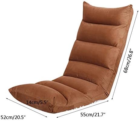 Floor Chair Floor Chair Lounge Floor Chair with backrest 5 Gears Adjustable Leisure Meditation Chair Removable and Washable Ergonomic Leisure Chair (Color : Brown)