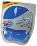 Fellowes Crystal Gel Mouse Pad/Wrist Rest 7-15/16x9-1/4x1 Blue
