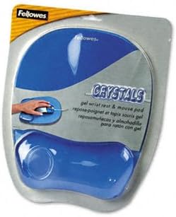 Fellowes Crystal Gel Mouse Pad/Wrist Rest 7-15/16x9-1/4x1 Blue