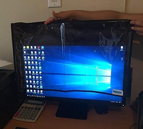 Comp Bind Technology Waterproof Cover for LCD 27'' Monitor Front Transparent Anti Static and Strong Cover Dimensions 25.1''W x 2.25''D x 14.9''H