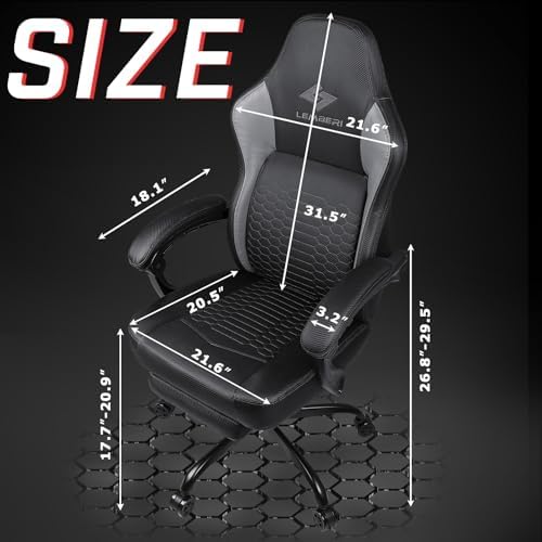 Gaming Chair 400lb Weight Capacity Ergonomic Video Game Chair with Footrest Racing Style Computer Chair with Headrest and Lumbar Support