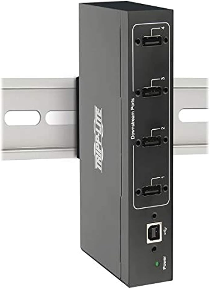 Tripp Lite 4-Port USB 2.0 Hub Industrial Grade Hub USB 2.0 15 kv ESD Immunity Industrial USB 2.0 Hub with 4 Ports Metal Housing Build Wall/DIN Mounting (U223-004-IND-1)