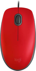 Logitech M110 USB Optical 1000DPI Ambidextrous Red mice
