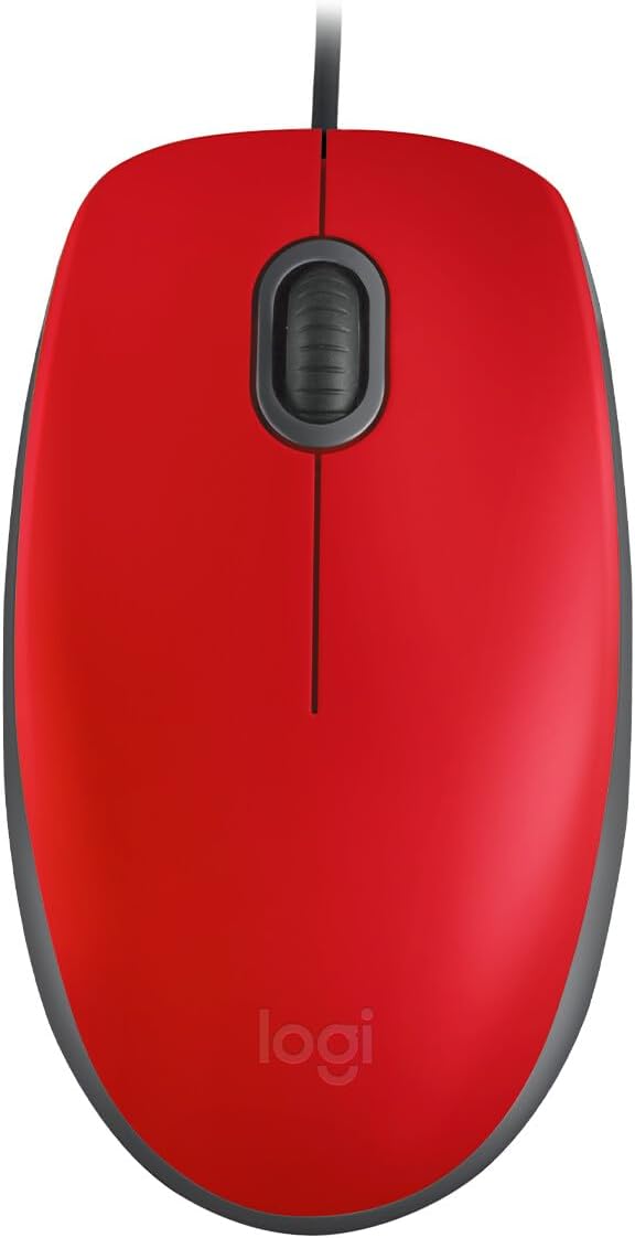 Logitech M110 USB Optical 1000DPI Ambidextrous Red mice