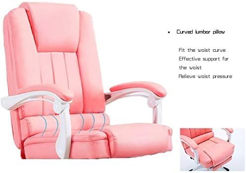 Office Chair Boss Chair Computer Chair Office Chair Reclining Gaming Seat PU Leather Chair with Footrest Ergonomic Swivel Chair Chair (Color : Off-White) Needed