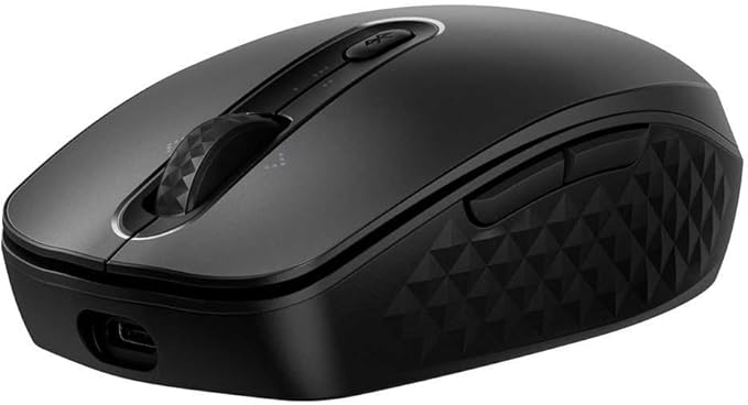 HP 690 Rechargeable Wireless Mouse-Fast Wireless Qi-Charging or USB-C Charging Multi-Devices-3 Bluetooth connectivities Microsoft Swift Pair 4K dpi 4D tilt Wheel Metallic 6 programmable Buttons