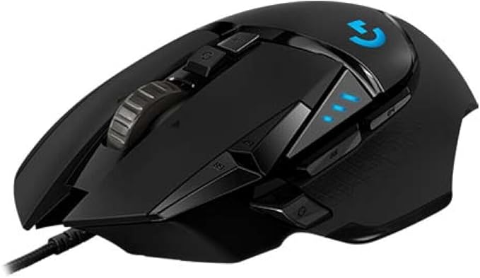 Logitech G502 Hero High Performance Wired Gaming Mouse Hero 25K Sensor 25600 DPI RGB Adjustable Weights 11 Programmable Buttons On-Board Memory PC/Mac