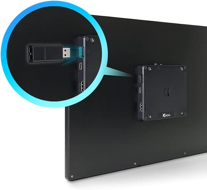 Gechic 15.6 T151A Industrial Touch Monitor HDMI USB-C Built-in Gain IC Long TransmissionVESA Mount10-Finger high Immunity TouchTrue-Flat Touchscreen for Embedded Device POS/Kiosk/Automation