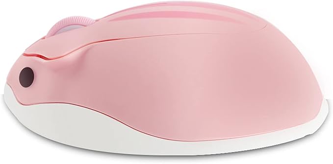 3C Light 2.4GHz Wireless Mouse Cute Animal Hamster Wireless Mouse Portable Mini Optical Mice Cartoon Computer Mouse 3 Buttons for Laptop Desktop PC Computer (Pink)