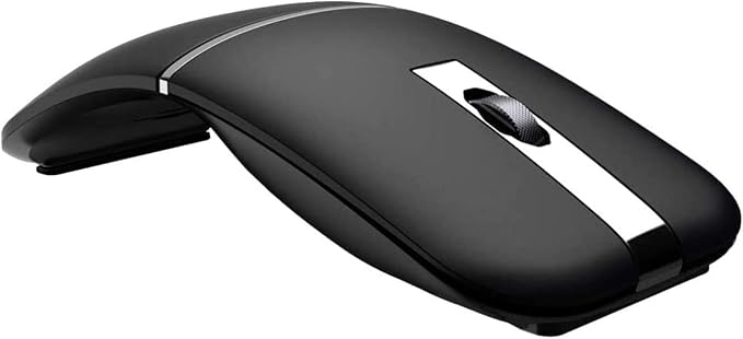 WFB Bluetooth Wireless Mouse for Laptop Foldable Arc 180° Rotating Silent Click Portable Curved Computer Mice for Home Office Travel(Black)