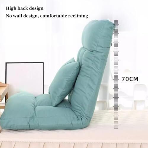 ELEFOCUS Floor Chair with Backrest Foldable Lazy Sofa Meditation Chair Window Chair with Cushion(/Beige B)