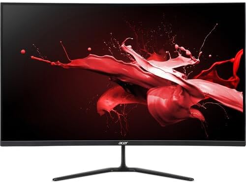 acer Nitro ED-Series 31.5 1500R Curved Monitor 1920x1080 75Hz Refresh Rate 1ms Response Time AMD FreeSync Monitor HDMI VGA with 5ave HDMI Cable