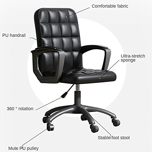 Office Chair Gaming Chair Computer Chair Computer Chair Home Furniture Gaming Chair Office Footrest Modern Simplicity Relaxing Office Chairs PU Fabric Computer Armchair (Color : Black1)