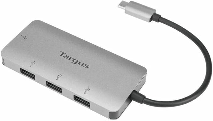Targus USB-C to 4-Port USB-A Hub – Expand Your Connections with High-Speed Data Transfer and Universal Compatibility Laptop USB Splitter and Adapter (ACH226BT)
