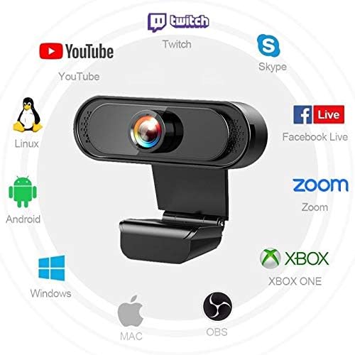 Computer Camera USB Genuine HD 1080P Webcam Camera Digital Web Cam with Micphone for Laptop Desktop PC Tablet Rotatable Camera