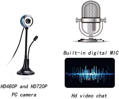 Computer Camera HD Web Camera 640 * 480P Webcam Computer PC Web Cameras with Microphone for Live Broadcast Video Calling Conference Work Teaching
