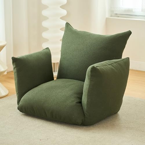 BTZHY Floor Chair Floor Chair Foldable Sleeper Chair Lazy Sofa Meditation Chair Window Chair with 5 Adjustable Positions Floor Chair Foldable with Adjustable Armrests Backrest (/Green)