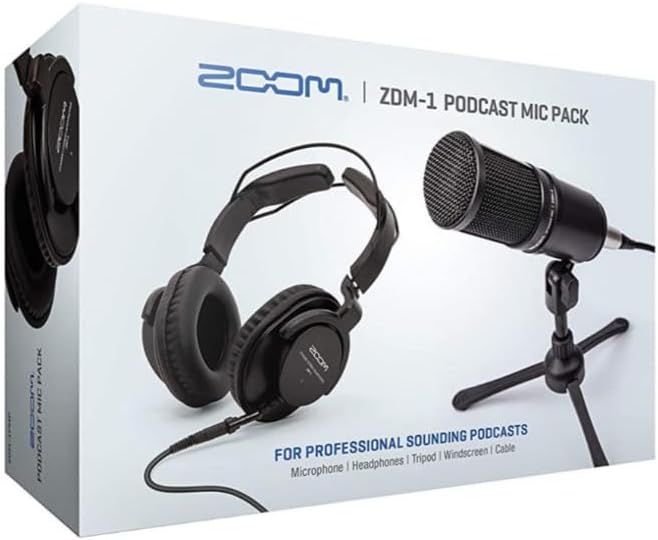 Zoom ZDM-1 2-Person Podcast Mic Pack Kit with Headphones Mic Cables and Boom Arms and 2 Boom Arm Bundle (4 Items)