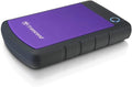 Transcend 2TB SJ25H3 USB 3.1 Portable Hard Drive Rugged Anti-Shock Resistant Compact and Lightweight with Lightning-Fast Speeds One Touch Backup Button Purple - TS2TSJ25H3P
