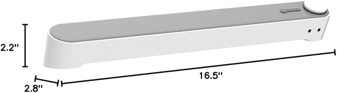 GOgroove Computer Speaker Mini Soundbar - USB Powered PC Sound Bar with Easy Setup Wired AUX Stereo Audio Microphone Port Volume Control Knob Under Monitor Design for Desktop (White)