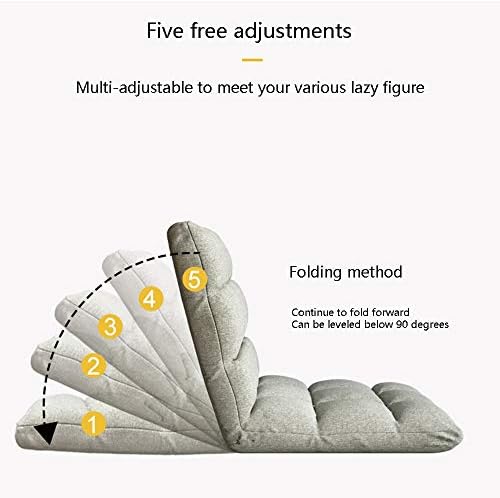 BTZHY Floor Chair Floor Chair Lazy Sofa Removable and Washable Foldable Meditation Chair with Backrest 5 Gears Freely Adjustable Single-Story Chair for Balcony Bedroom (Color : Gray)
