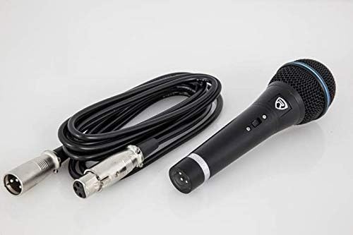 Rockville RMM-XLR Bundle: (2) Dynamic Cardioid Metal Microphones with 10' XLR Cables (2) RVMIC1 V2 Pro Tripod Microphone Stands with Telescopic Boom Metal Joints 4-items