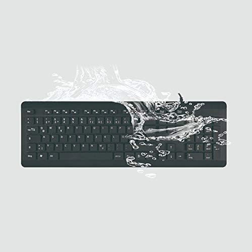 BoxWave Keyboard Compatible with Dell Inspiron 13 5310 (13.3 in) - AquaProof USB Keyboard Washable Waterproof Water Resistant - Jet Black