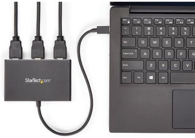 StarTech.com 3-Port USB-C Multi-Monitor Adapter USB Type-C to 3x HDMI MST Hub Triple 1080p 60Hz HDMI Laptop Display Extender / Splitter Extra-Long Built-In Cable Windows Only (MSTCDP123HD)