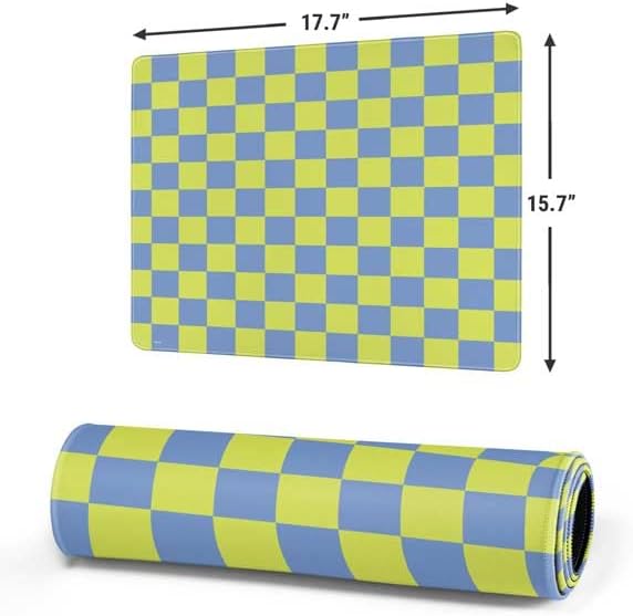 Skinit Medium Gaming Mouse Pad - Neon Checkered Design with Stitched Edges Waterproof Non-Slip Rubber Base Desk Mat for Keyboard &amp Mouse 17.7 x 15.75 inches