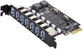 NFHK 7 Ports PCI-E to USB 3.0 HUB PCI Express Expansion Card Adapter 5Gbps for Motherboard