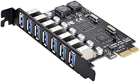NFHK 7 Ports PCI-E to USB 3.0 HUB PCI Express Expansion Card Adapter 5Gbps for Motherboard