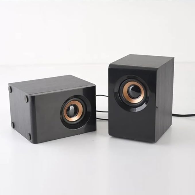 Desktop Computer Notebook Wooden Small Speaker USB2.0 Audio Speakers