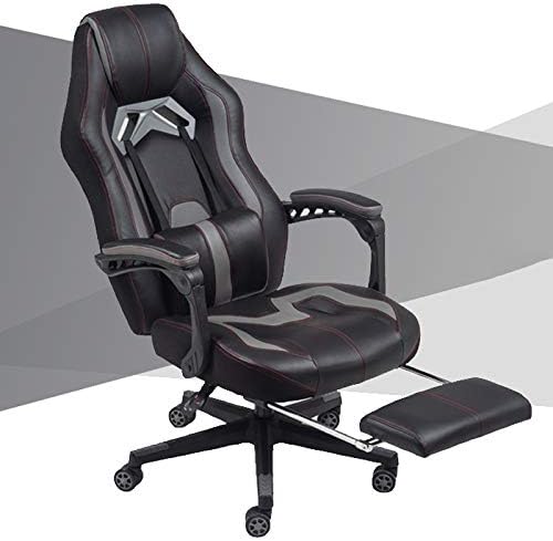 Office Chair Gaming Chair Computer Chair Ergonomic Gaming Chair with FootrestHigh Back Adjustable Swivel Chair Recliner for AdultsRacing PC Game Chair PU Leather Gamer Chair with Headrest