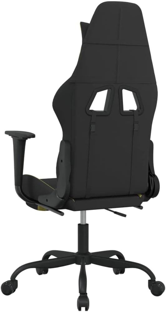 Gaming Office Chair PC Chair with Footrest FabricHeight Adjustable Game Chair with 365°-Swivel Seat and Headrest and for Office or Gaming(Black&ampLight Green)