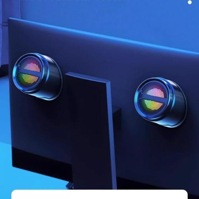 Mini Wired Desktop Computer Speakers with Dual Channel Stereo Sound USB Powered Small Audio System