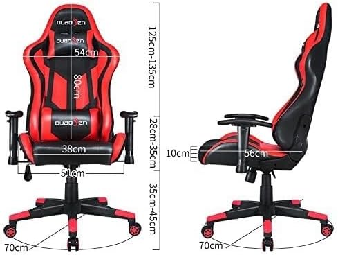 Gaming Chair Racing Style High Back Ergonomic PU Leather Swivel Chair with Headrest &amp Lumbar Support for Home Office(Blue)