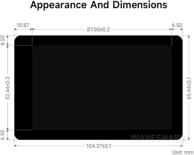 waveshare 4inch Capacitive Touch Display Compatible with Raspberry Pi5/4B/3B+/3A+/CM3+/4 480×80 Resolution DSI Interface IPS Optical Bonding Screen
