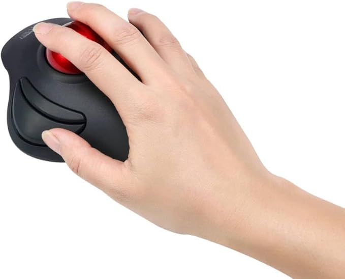 Adesso iMouse T40 Wireless Ergonomic Finger Trackball Mouse with Nano USB Receiver Programmable 7 Button Design and 5 Level DPI Switch for Left and Right Hand