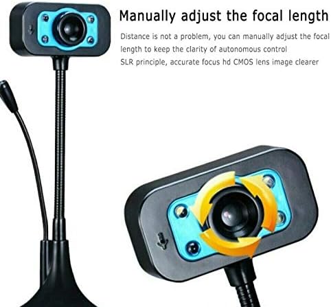Computer Camera USB HD Webcam 1280 * 1024 USB Driver Free Web Camera with Built-in Noise Reduction Microphone for Laptop Live Broadcast Video (Color : As Show)